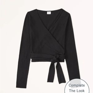 & other stories black knitted wrap top